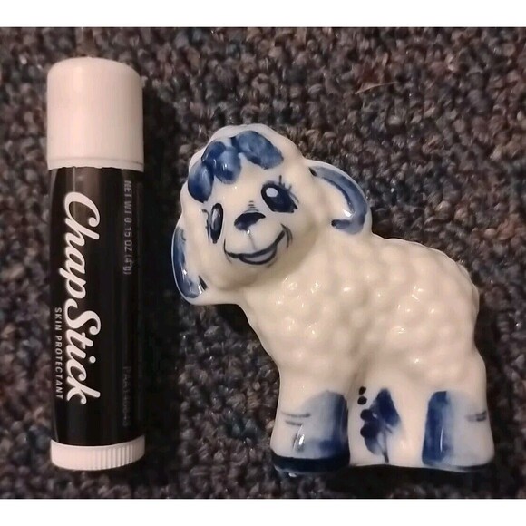 Vintage Gzhel Handmade Porcelain Lamb Miniature Figurine Russia Folk Art Decor - Picture 7 of 7